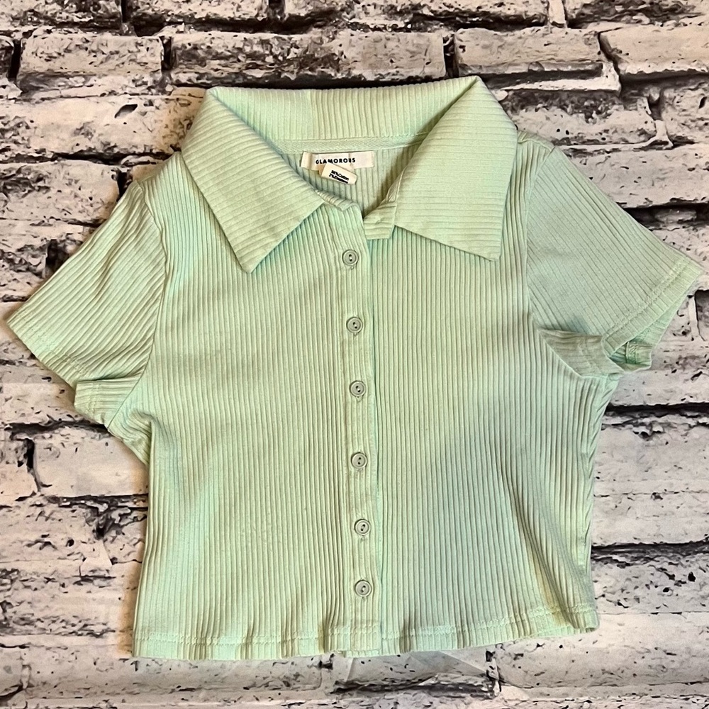 Mint Cropped Polo